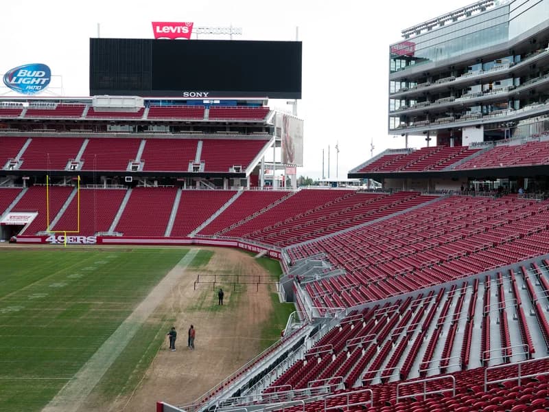 Jed York watching from the 49ers sideline