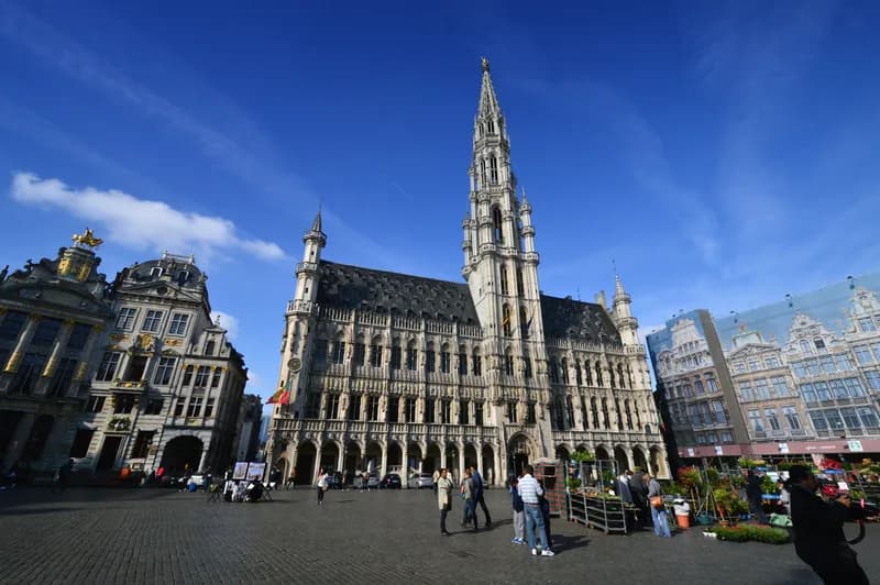 Belgian royal palace gates in Brussels