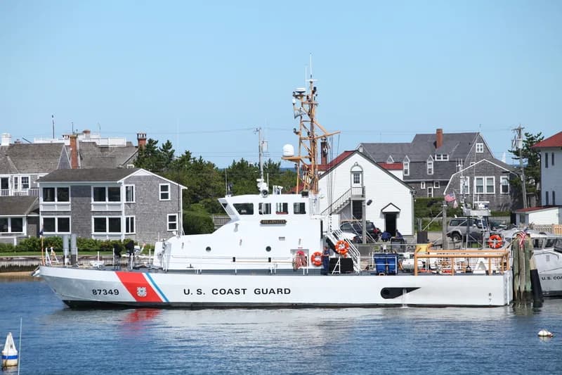 Coast Guard crew scanning open water off Nantucket