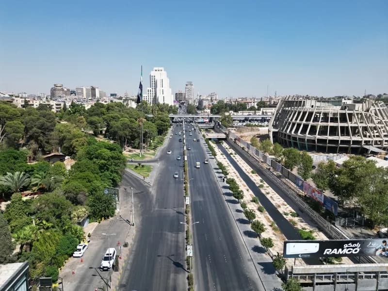 Hillside road in the Damascus countryside